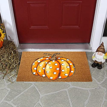 FGSS Fall-Pumpkin Thanksgiving Welcome-Door-Mats Holiday-Doormats - color: Pumpkin
