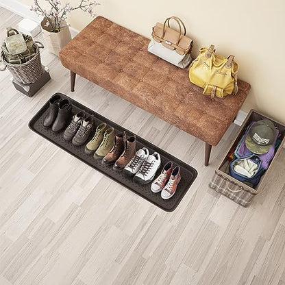 1 Pack Rubber Extra Large Shoe Tray for Entryway,Long Boot Tray,Slim Boot Mat for Indoor and Outdoor Use,16x55 in, Rectangular (Pack of 1) - size: 55" x 16" x 1.2"