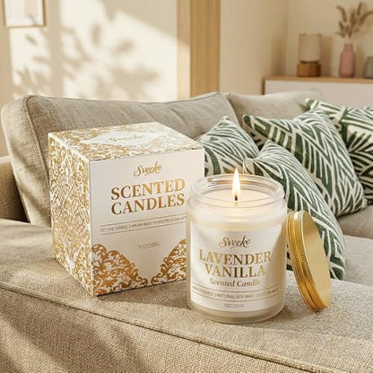 Sandalwood Scented Candle 7oz Soy Wax Jar Candle Long Burning Aromatherapy Candle for Home Bedroom Gift for Women Men Housewarming New Home Gift - size: Pack of 1