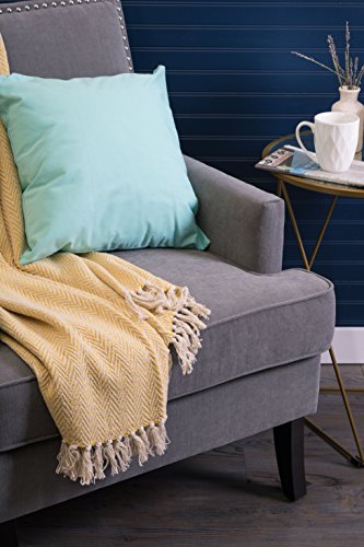 DII Chevron Throw Collection Handloomed Cotton, 50x60, Marigold - color: Marigold, size: 50x60"