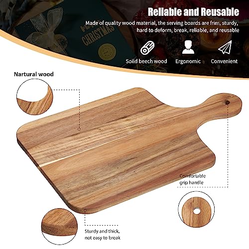 Didaey 6 Pcs Cutting Board Bulk Kitchen Thicken Chopping Platter with Handles Wooden Charcuterie Serving Trays Blank Wood Boards for Engraving Wedding Housewarming(Acacia Wood,16 x 10 Inch) - size: 16 x 10 Inch