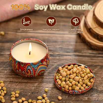 Scented Candles,Candle for Home,Soy Wax Aromatherapy Candel Set 12 Pack,with Gift Box - color: Multicolor