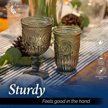 Smokey Black Highball Glasses Set of 6 —10 oz Tall Drinking Glasses - color: Smokey Black, size: Tall