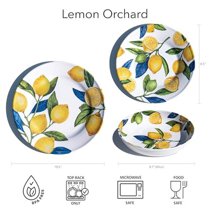 Lemon Orchard 16.9" x 13" Oval Melamine Serving Platter, Durable Indoor/Outdoor, Shatter-Resistant, Dishwasher Safe Serveware for Appetizers, Cheese, Snacks & Desserts, Yellow - size: Oval Platter
