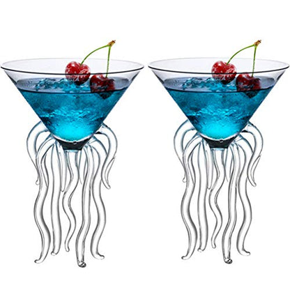 GAOGAO Octopus Cocktail Glass Creative Drinkware Bar Goblet Tools Snifters (Huge 2 Transparent) - color: Huge 2 Transparent (250ml), size: 8.5 Ounces