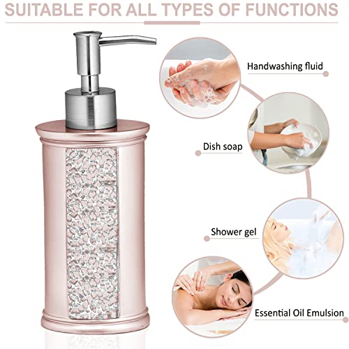 Zahari Home Sinatra Soap Dispenser/Lotion Pump Unique Design Bling Glass Mosaic Décor, Blush - color: Blush