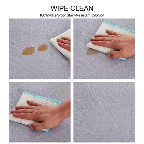 NLMUVW Square Vinyl Tablecloth, Small Heavy Duty PVC Table Cloth 100% Waterproof Oil Proof Wipe Clean Table Cover for Kitchen Dining Picnic, Grey, 42 x 42 inch - color: Grey, size: 42" x 42" (Square)