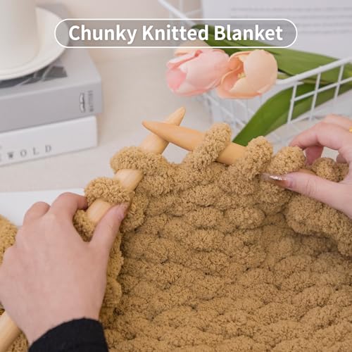 Franel Ginger Yellow Chunky Chenille Yarn for Hand Knitting Blanket (8 Pack, Total 64oz) - Shed-Resistant Fluffy Jumbo Yarn for Crocheting, Super Bulky Big Yarn for DIY Throw, Pre-Wound & Tangle-Free - color: 27