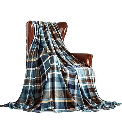 MERRYLIFE Throw Blanket Plaid Sherpa | Ultra-Plush Soft Colorful | Decorative Couch Travel Blanket | (50" 60", Greenland) - color: Greenland, size: 50"60"