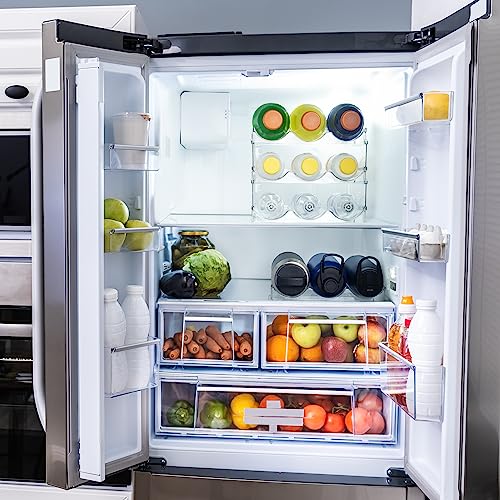 ClearSpace Water Bottle Organizer, Stackable Cabinet Storage, 8 Pack | Stackable water bottle holder organizes bottles, drinks, and tumblers in cabinets, fridges, and pantries while saving space. - size: 8 Pack