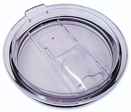 2 Replacement Lids for 20oz Stainless Steel Tumbler Travel Cup - Fits OF 3.2 INCH Yeti Rambler RTIC and others- Sliding(Transparent) - color: Transparent