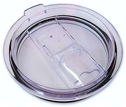 2 Replacement Lids for 20oz Stainless Steel Tumbler Travel Cup - Fits OF 3.2 INCH Yeti Rambler RTIC and others- Sliding(Transparent) - color: Transparent
