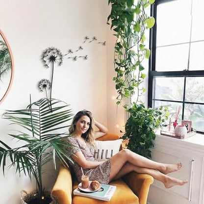 DEKADRON Metal Wall Art, Pusteblume with Flying Seeds, Metal Nature Decor, Patel with Dandelion Wall Hanging, Home Living Room Wall Art (12'' W X 29'' H 31x75cm) - size: 29"L x 12"W