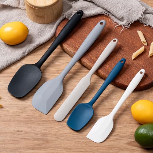 Silicone Spatula Set,5 Piece Food Grade Rubber Spatulas,Multicolor2 | Spatulas Silicone Heat Resistant for Baking,Cooking,and Mixing High Heat Resistant Non Stick Dishwasher Safe BPA-Free - color: Multicolor2