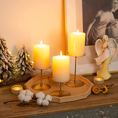 Romadedi Pillar Candle Holder Plates, Gold Centerpiece Stands, Set of 12 - color: Gold, size: Set of 12