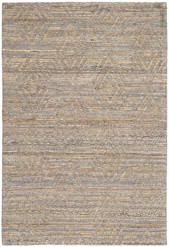 SAFAVIEH Cape Cod Collection Accent Rug - 2' x 3', Grey & Sand, Handmade Flat Weave Jute, Ideal for High Traffic Areas in Entryway, Living Room, Bedroom (CAP412A) - size: 2' x 3' (Rectangular)