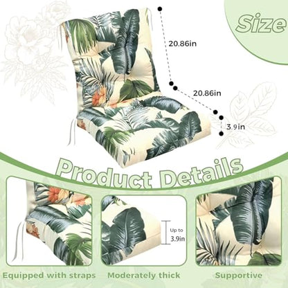 Outdoor Chair Cushions Waterproof Set of 2 Printing Tufted Lawn Dining Chair Cushion for Porch Rattan Chairs Club Chairs 41.7"*20.8"*3.9" Hawaii - color: Hawaii