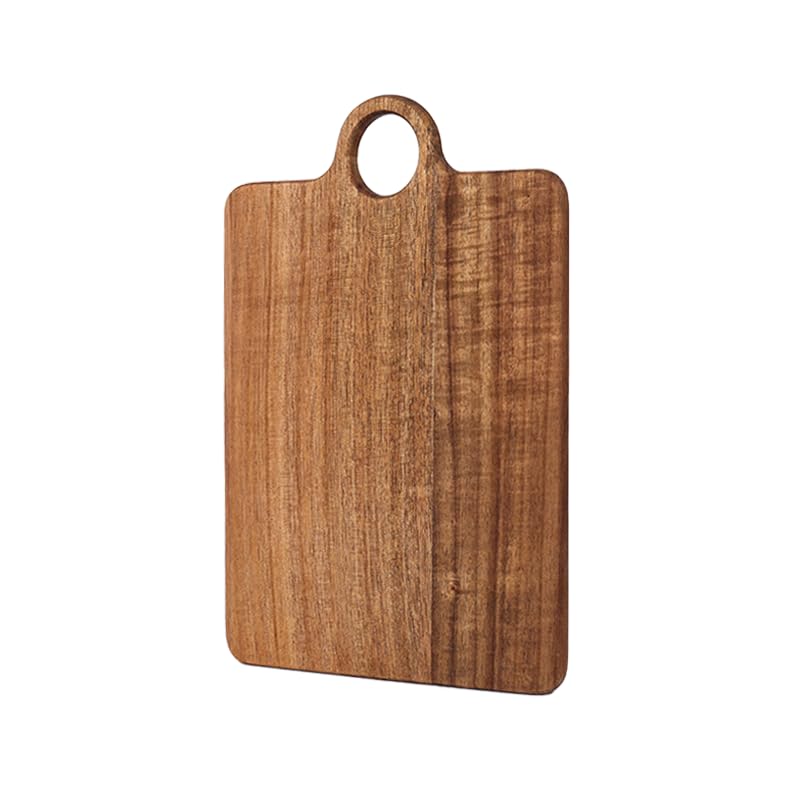 Acacia Wood Serving Board with Handle, Small Size 11" x 8"- Wooden Cutting Chopping Board for Meat, Vegetables, Bread, Charcuterie, Cheese Board - Food Serving Tray for Kitchen Appetizers - size: 11.4"L x 7.7"W