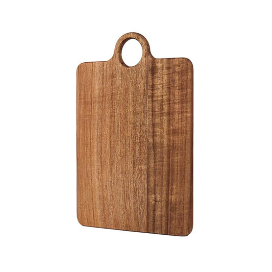 Acacia Wood Serving Board with Handle, Small Size 11.4"L x 0.6"W x 7.7"H - Wooden Cutting Chopping Board for Meat, Vegetables, Bread, Cheese Board - Food Serving Tray for Kitchen
