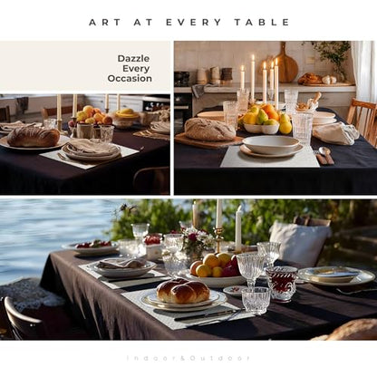 Leetaltree Woven Vinyl Placemats Set of 4, White Sequin | Waterproof & Washable Dining Table Mats for Wedding, Anniversary, Daily Use, Hand-Cut, Easy to Clean - color: 00- White Sequin, size: Set of 4