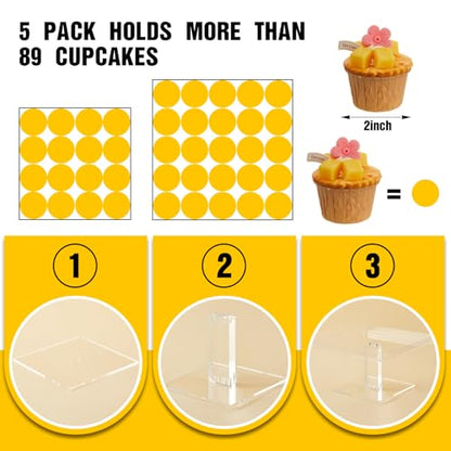 Ripeng 5 Tiered Dessert Table Display Set Buffet Riser Clear Acrylic Dessert Cupcake Stand Riser Bulk 5 Size Party Stand Food Treat Cookie Platter Pastry Serving Tray(8, 8.5, 9, 9.5, 10 Inch) - size: 8, 8.5, 9, 9.5, 10 Inch