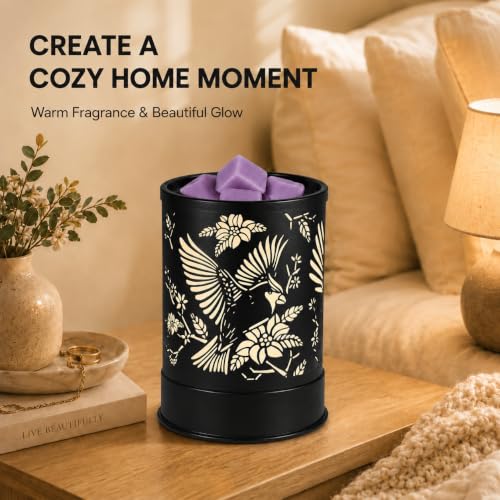 nawaza Wax Melts Warmer Scented Metal 2-in-1 Electric LED Burner Cardinal | Candle wax melter, home office decor, Christmas gift for women, grandma, mom, cardinal themed aroma decor - style: Red Bird