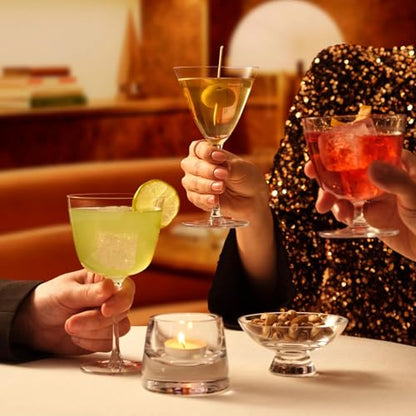 NUDE Bar/Giani Long Stem Cocktail Glasses Set of 2 – 11.5 oz Premium Lead-Free Crystal Martini Glasses – Elegant Tall Glassware for Cocktails, Vodka, Gin & Home Bar - color: Bar/Giani Long Stem