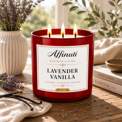 Affinati Lavender Vanilla 17 oz 3-Wick Luxury Soy Blend Candle