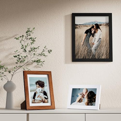 Vittanly 10 Pack Gallery Wall Frame Set, Black, Walnut Brown, White | Gallery Wall Frame Set: 2pcs 8x10, 4pcs 5x7 & 4pcs 4x6 Photos for Wall & Table, Picture Frames made of Engineered Wood - color: Black & Walnut Brown & White