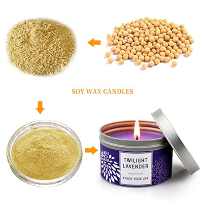 Scented Candle Gift Set for Women, 3 Pack Large Soy Wax Candles in Tins, 6.2 oz Each, 30-35 Hr Burn, Lavender, Orange Blossom & Mahogany Woods - size: Large 3-Tin Candle Set