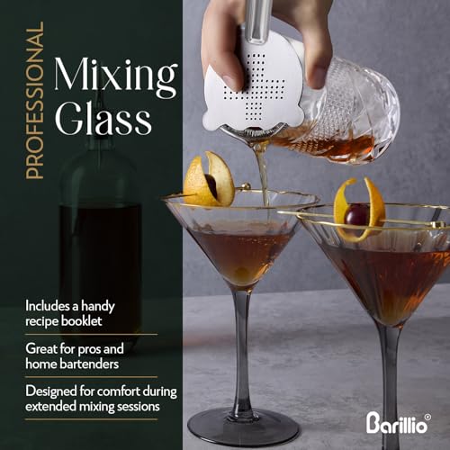 Barillio Premium Home Bar Bundle – 23-Piece Bartender Kit + 24 oz Crystal Mixing Glass