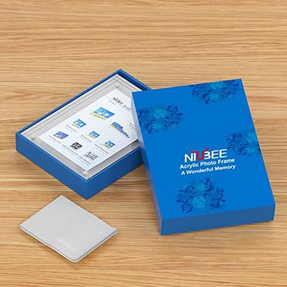NIUBEE 4x6 Acrylic Picture Frame, Photo Frame 20% Thicker Block | Shatterproof &Safe, 95% High Transparency, UV protection, Double-sided display Magnetic Desktop Frames for Picture Display - size: 4x6"(1 Pack)