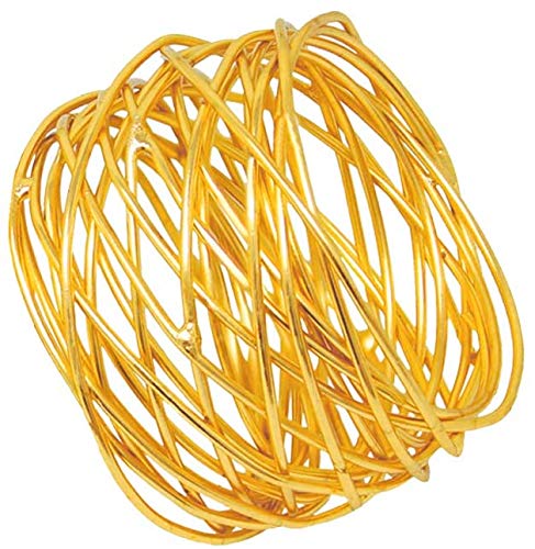 ITOS365 Handmade Round Mesh Gold Napkin Rings Holder for Dinning Table Parties Everyday, Set of 12 - color: Gold