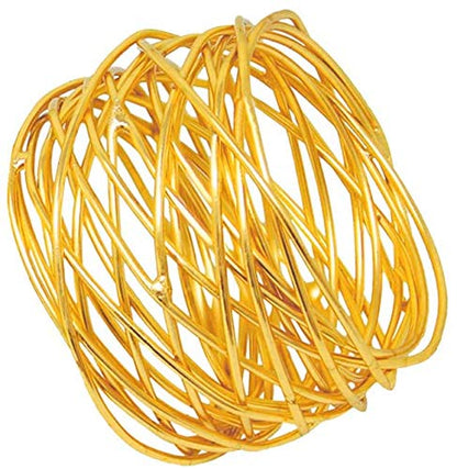 ITOS365 Handmade Round Mesh Gold Napkin Rings Holder for Dinning Table Parties Everyday, Set of 12 - color: Gold