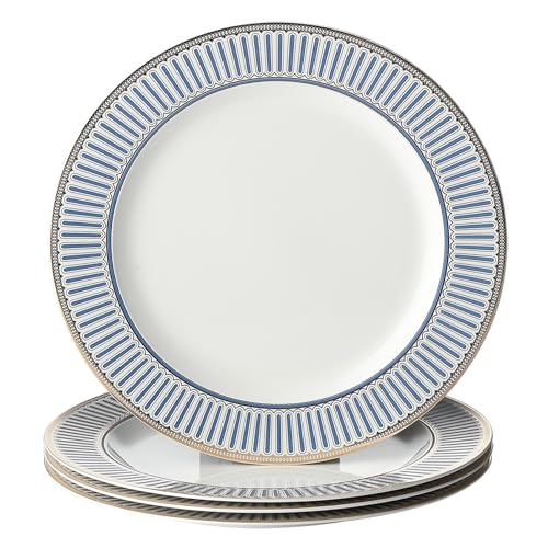 CwlwGO-10 Inch Bone China Salad Plates Sets of 4 Modern Elegant Round Dishes Dessert Plate Set Dinnerware Dish Serving Plates for Kitchen, Not Suitable for Microwave. - size: 10