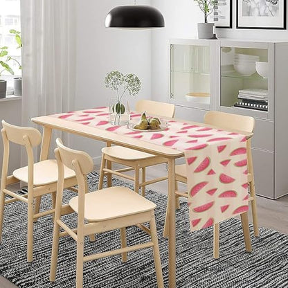 Fruits Table Runner, Tasty Summer Fruit Watermelon Stripes Fun Art Print Table Runner for Kitchen Dining Party Holiday Home 13x36in - color: Fruit-1, size: 13x36in
