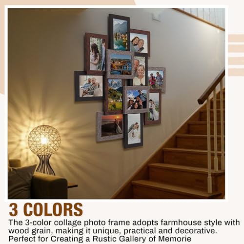 Marsui 12 Pack 4x6 Collage Picture Frames Set, Multi Family Photo Frames for Wall Decor for Farmhouse Living Room Gallery Office Hanging Display, Housewarming Birthday Wedding Valentine's Day Gifts