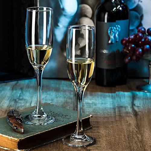 6 oz Champagne Flutes Glass, Wine Flutes Set of 12, for Champagne, Wine, High-End Banquets, Parties, Bars, Weddings, Gifts (12pcs) | Sparkling Wine Glass,Crystal Clear Glasses for Champagne,Wine,High-End Banquets,Parties,Bars,Weddings,Gifts