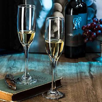 6 oz Champagne Flutes Glass, Wine Flutes Set of 12, for Champagne, Wine, High-End Banquets, Parties, Bars, Weddings, Gifts (12pcs) | Sparkling Wine Glass,Crystal Clear Glasses for Champagne,Wine,High-End Banquets,Parties,Bars,Weddings,Gifts
