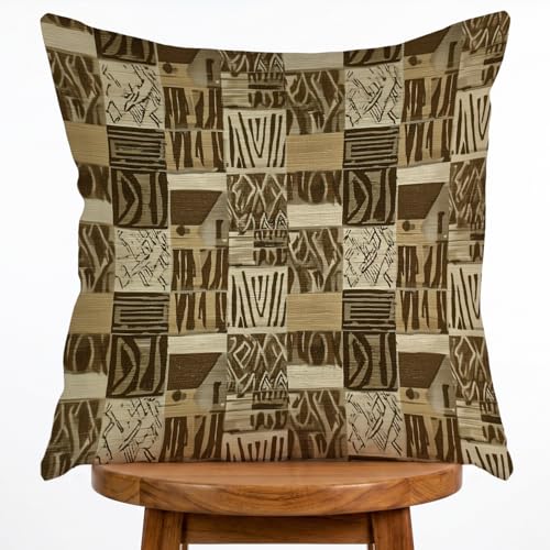 Floral Pillow Cover, Spring Summer Floral Double Sided Printed Throw Pillow Covers Home Decor, Pillowcase Cushion Cover for Bedroom Sofa Farmhouse Living Room, 18x18Inch (Brown-4) - color: Brown-4