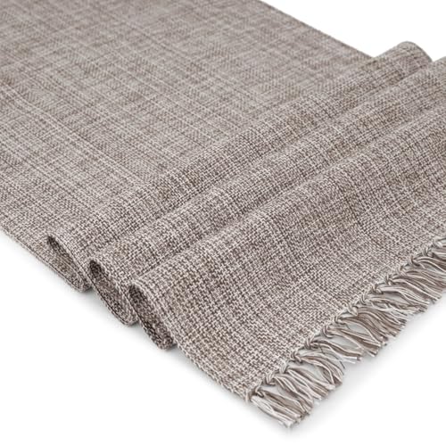 100% Cotton Table Runner - 72x13 Inch, Chambery Textured Table Runner, Durable & Elegant for Dining Table, Wedding, Restaurant, Oeko-TEX Certified - Charcoal Grey - color: Charcoal Grey