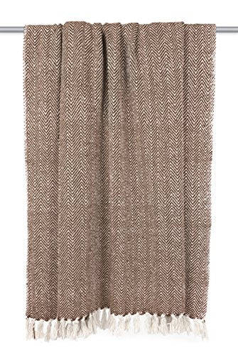 DII Chevron Throw Collection Handloomed Cotton, 50x60, Dark Brown - color: Dark Brown, size: 50x60"