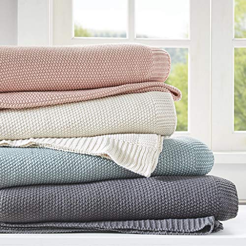 INK+IVY Bree Knit Throw Blanket for Bed, Sofa, and Couch, Lightweight, Breathable, Soft & Cozy Summer Blanket, Full/Queen (90 in x 90 in), Aqua - color: Aqua, size: Full/Queen (90 in x 90 in)