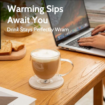 Sweese Clear Coffee Mugs - 8 oz Double Wall Glass Coffee Mugs Set of 4, Perfect for Espresso, Latte, Cappuccino - size: 8 oz (Set of 4)