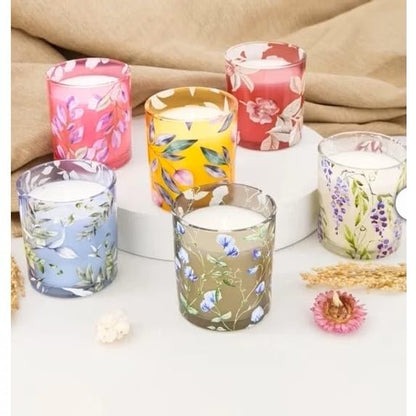 Indulgent Fragranced Candle Set, Fragrance Blended Soy Wax, Decorative Glass Jars, 6 Pack 7 oz Each