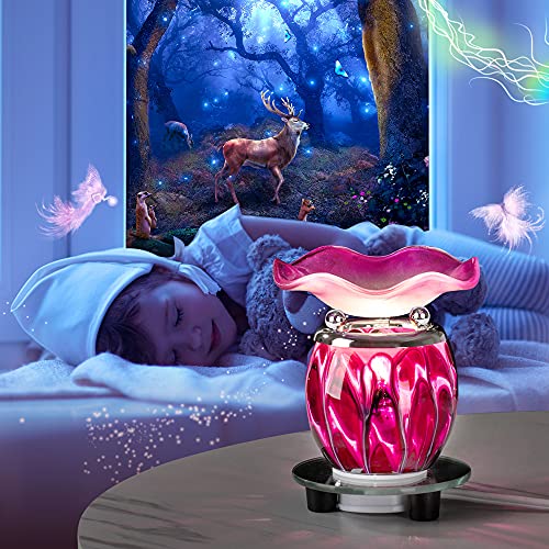 3 in 1 Electric Oil Warmer Scented Wax Warmer with with Auto Off Timer Candle Tar Melt Warmer Wax Melter Fragrance Oil Burner(Purple2 Timer) - color: Purple-timer