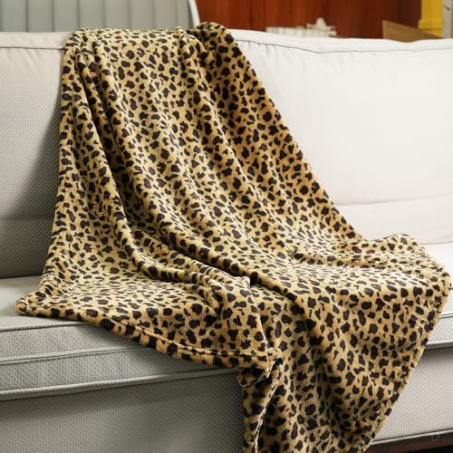 MERRYLIFE Leopard Throw Blanket for Couch Bed Sofa Cheetah Print 40" 50" | Ultra-Plush Soft, Decorative Colorful Travel Blanket, farmhouse, Machine Wash, Gift Choice, Home Use - color: Cheetah, size: 40"50"