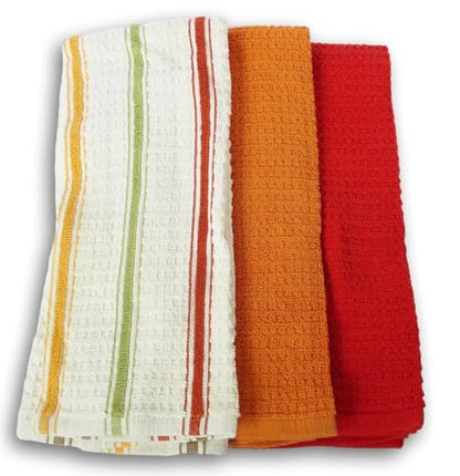 100% Cotton Kitchen Towel Set 3 Pack (Summer Garden) - color: Summer Garden