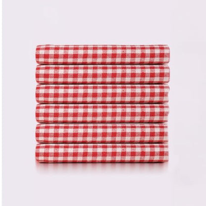 Checkered Kitchen Towels - Dish Drying Towels (24" x 16") Reusable & Cute Perfect as Kitchen Towels Set, Dishcloths for Kitchen - (6 Pack) (Red) - color: Red, size: Set of 6
