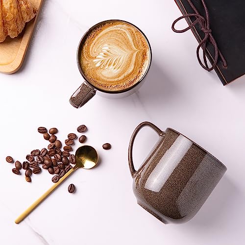 LERATIO Ceramic Coffee Mugs Set of 6,12oz Handmade Coffee Mugs Set | Large Handle for Cappuccino/Latte/Tea/Hot Cocoa,Oven &Dishwasher & Microwave Safe - color: reactive glaze-5